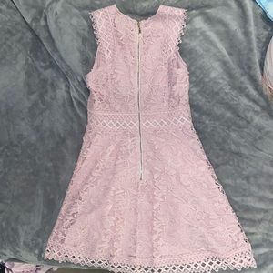 Pink A-Line Lace Dress